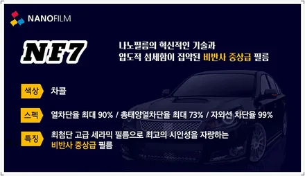 충북썬팅시공 캐스퍼 일렉트릭 나노필름 NF7