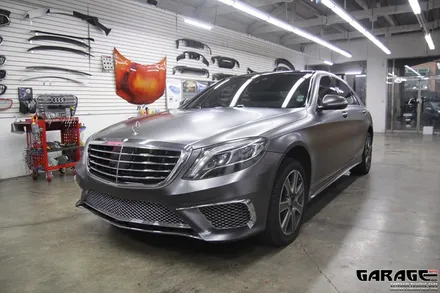 [랩핑-게라지후] 벤츠 S 클래스 65AMG 바디킷 장착 및 사틴 그레이 전체 랩핑 / 금천구 시흥1동