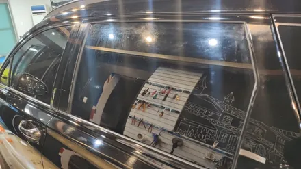 경주랩핑)산타페tm 창틀크롬죽이기 라이트ppf / 경주시 성동동