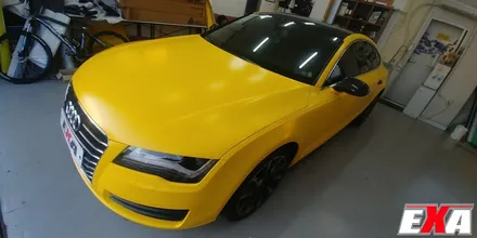 [EXA][대구랩핑전문] 아우디 A7 전체랩핑 + 루프스킨 시공 (에이버리슈프림 사틴옐로우 + 3M2080유광블랙) / 대구 달성군 화원읍