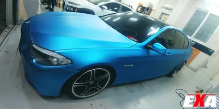 [EXA][대구랩핑전문] BMW 520d(f10) 무광크롬 전체랩핑 시공 ( 에이버리 무광크롬 다크라이트블루 ) / 대구 달성군 화원읍