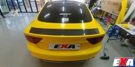 [EXA][대구랩핑전문] 아우디 A7 전체랩핑 + 루프스킨 시공 (에이버리슈프림 사틴옐로우 + 3M2080유광블랙) / 대구 달성군 화원읍