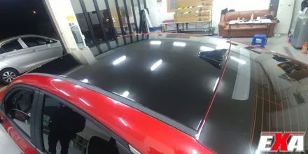 [EXA][대구랩핑전문] 현대 소나타DN8 루프스킨및 사이드미러랩핑 시공 (3M2080유광블랙) / 대구 달성군 화원읍
