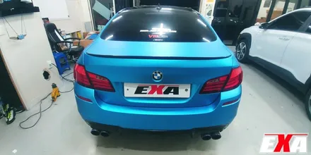 [EXA][대구랩핑전문] BMW 520d(f10) 무광크롬 전체랩핑 시공 ( 에이버리 무광크롬 다크라이트블루 ) / 대구 달성군 화원읍
