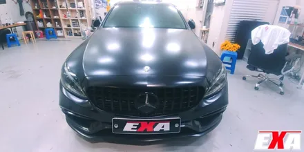 [EXA][대구랩핑전문] 벤츠 C220d 전체랩핑 + 부분랩핑 + 크롬죽이기 + C63AMG개조 + 라이트필름 시공 / 대구 달성군 화원읍