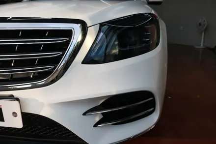 대구랩핑 벤츠 W222 S 350d 사틴 화이트 전체랩핑 + 클리프디자인 라이트PPF 시공 후기 / 대구 달성군 화원읍