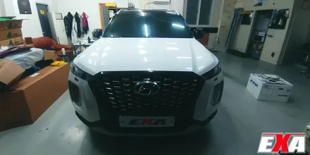 [EXA][대구랩핑전문] 현대 팰리세이드 부분랩핑 + 루프스킨 + 그릴교환 시공 작업 ( 3M 2080 유광블랙 ) / 대구 달성군 화원읍