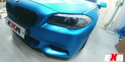 [EXA][대구랩핑전문] BMW 520d(f10) 무광크롬 전체랩핑 시공 ( 에이버리 무광크롬 다크라이트블루 ) / 대구 달성군 화원읍