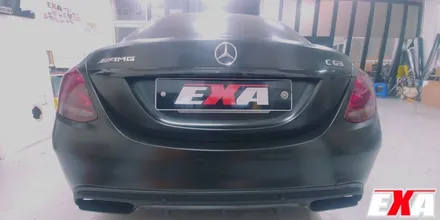 [EXA][대구랩핑전문] 벤츠 C220d 전체랩핑 + 부분랩핑 + 크롬죽이기 + C63AMG개조 + 라이트필름 시공 / 대구 달성군 화원읍