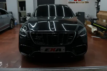 대구랩핑 S클래스 S350d 유광 화이트 전체랩핑 시공 / 대구 달성군 화원읍