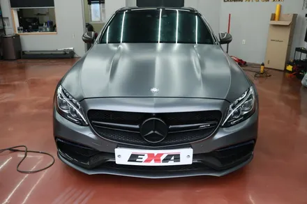 벤츠 C63AMG 사틴 메탈릭그레이 전체랩핑 시공 수입차랩핑 / 대구 달성군 화원읍