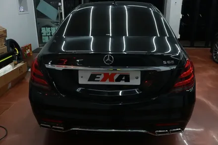 대구랩핑 S클래스 S350d 유광 화이트 전체랩핑 시공 / 대구 달성군 화원읍