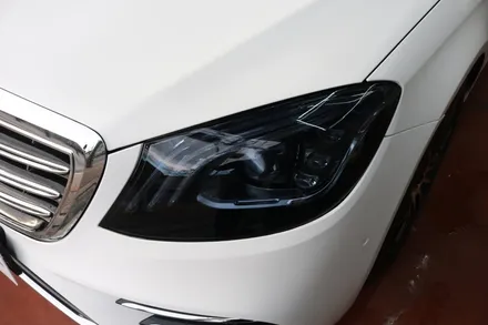 대구랩핑 벤츠 W222 S 350d 사틴 화이트 전체랩핑 + 클리프디자인 라이트PPF 시공 후기 / 대구 달성군 화원읍