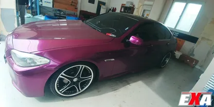 [EXA][대구랩핑전문] BMW 520d(f10) 무광크롬 전체랩핑 시공 ( 에이버리 무광크롬 다크라이트블루 ) / 대구 달성군 화원읍