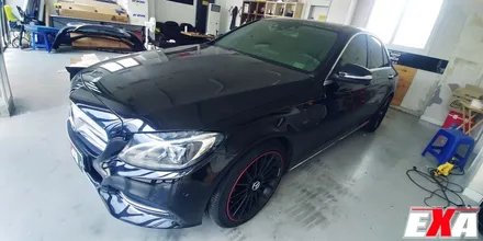 [EXA][대구랩핑전문] 벤츠 C220d 전체랩핑 + 부분랩핑 + 크롬죽이기 + C63AMG개조 + 라이트필름 시공 / 대구 달성군 화원읍