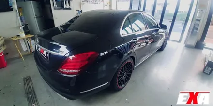 [EXA][대구랩핑전문] 벤츠 C220d 전체랩핑 + 부분랩핑 + 크롬죽이기 + C63AMG개조 + 라이트필름 시공 / 대구 달성군 화원읍