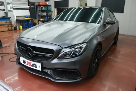 벤츠 C63AMG 사틴 메탈릭그레이 전체랩핑 시공 수입차랩핑 / 대구 달성군 화원읍