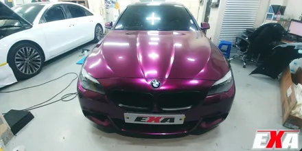 [EXA][대구랩핑전문] BMW 520d 전체랩핑 + f10 전체랩핑 시공 (에이버리슈프림 유광 펀퍼플) / 대구 달성군 화원읍