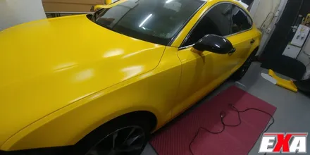 [EXA][대구랩핑전문] 아우디 A7 전체랩핑 + 루프스킨 시공 (에이버리슈프림 사틴옐로우 + 3M2080유광블랙) / 대구 달성군 화원읍