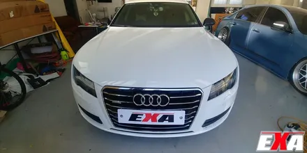 [EXA][대구랩핑전문] 아우디 A7 전체랩핑 + 루프스킨 시공 (에이버리슈프림 사틴옐로우 + 3M2080유광블랙) / 대구 달성군 화원읍