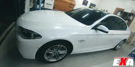 [EXA][대구랩핑전문] BMW 520d (f10) 전체랩핑 + 루프스킨 시공 ( 에이버리슈프림 유광 다이아몬드펄 화이트 ) / 대구 달성군 화원읍