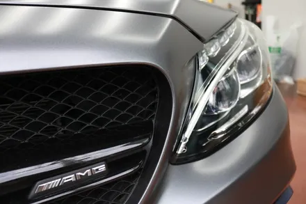 벤츠 C63AMG 사틴 메탈릭그레이 전체랩핑 시공 수입차랩핑 / 대구 달성군 화원읍