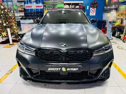 BMW 340i 사틴블랙 전체 랩핑, 흰색 흔적 없는 완벽 마감 후기 (ft. 변색 라이트 PPF) / 고양 일산 덕양구