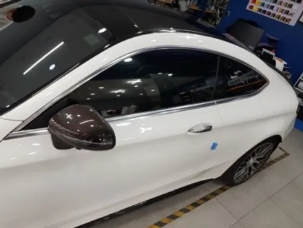 고스트랩(ghostwrap) 벤츠 C63 AMG 쿠페 루프스킨 유광블랙 랩핑,크롬죽이기 유광블랙 랩핑, 포인트 부분랩핑 / 고양 일산 덕양구