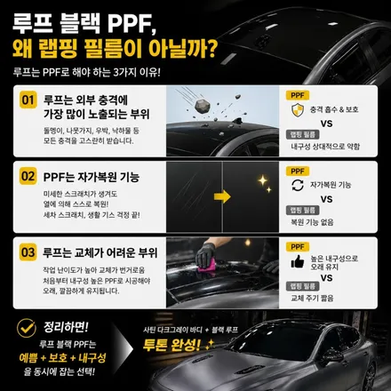 [일산 랩핑] 스팅어 전체랩핑 + 루프 블랙 PPF + 라이트 광변색 PPF 풀패키지 / 고양 일산 덕양구