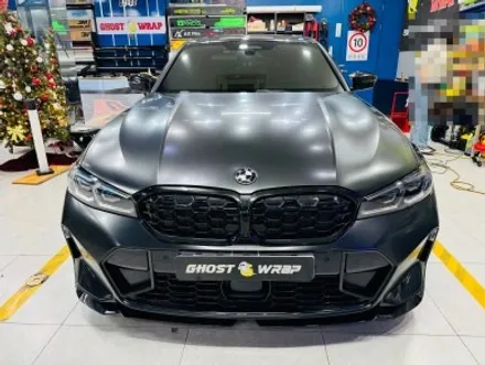 BMW 340i 사틴블랙 전체 랩핑, 흰색 흔적 없는 완벽 마감 후기 (ft. 변색 라이트 PPF) / 고양 일산 덕양구