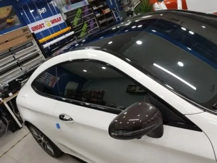고스트랩(ghostwrap) 벤츠 C63 AMG 쿠페 루프스킨 유광블랙 랩핑,크롬죽이기 유광블랙 랩핑, 포인트 부분랩핑 / 고양 일산 덕양구