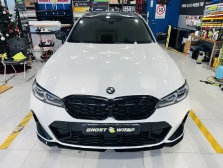 BMW 340i 사틴블랙 전체 랩핑, 흰색 흔적 없는 완벽 마감 후기 (ft. 변색 라이트 PPF) / 고양 일산 덕양구