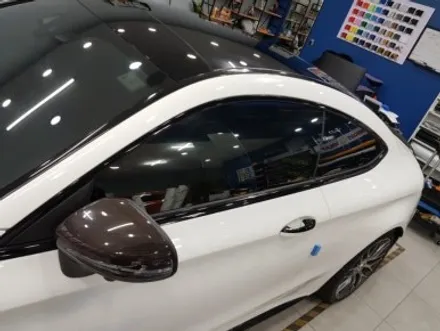 고스트랩(ghostwrap) 벤츠 C63 AMG 쿠페 루프스킨 유광블랙 랩핑,크롬죽이기 유광블랙 랩핑, 포인트 부분랩핑 / 고양 일산 덕양구