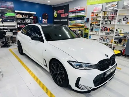 BMW 340i 사틴블랙 전체 랩핑, 흰색 흔적 없는 완벽 마감 후기 (ft. 변색 라이트 PPF) / 고양 일산 덕양구