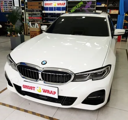 고스트랩(Ghostwrap) BMW 330e 그릴 크롬죽이기(유광블랙),사이드미러(유광블랙) 랩핑 / 고양 일산 덕양구