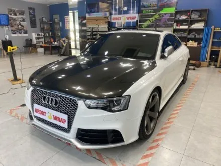 아우디 RS5 본넷 카본(PET필름) 랩핑, 디퓨저 포인트 랩핑, 후면라이트 스모그필름 시공 _ 서대문 랩핑 / 고양 일산 덕양구