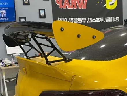 기아 K3 쿱 보험수리 뒷범퍼, 머드가드, GT스포일러 양쪽포인트 랩핑 _ 고양시랩핑/파주시랩핑/일산시/덕양구/마포구/은평구/서대문구/강서구/덕은지구/행신동/향동/화정동 랩핑샵 / 고양 일산 덕양구