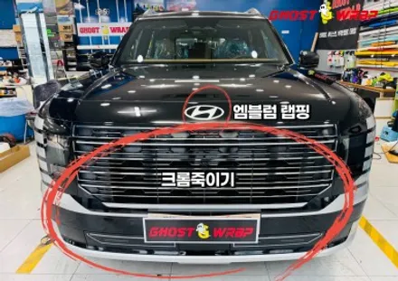 팰리세이드 | 전체 크롬죽이기, 엠블럼 랩핑, 레터링 교체 / 고양 일산 덕양구