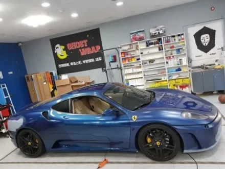 고스트랩(Ghostwrap) 페라리 F430 전체랩핑(비닐프로그-사틴 화이트펄,유광블랙, 3M-리얼카본) / 고양 일산 덕양구