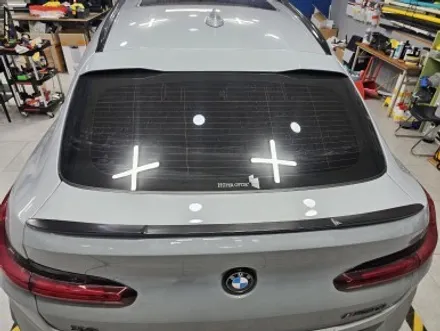 BMW x4 스포일러 윙 랩핑 시공 _사틴블랙(무광블랙) 일산,고양,파주랩핑샵 / 고양 일산 덕양구