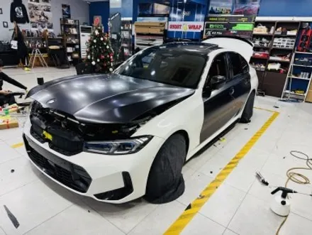 BMW 340i 사틴블랙 전체 랩핑, 흰색 흔적 없는 완벽 마감 후기 (ft. 변색 라이트 PPF) / 고양 일산 덕양구