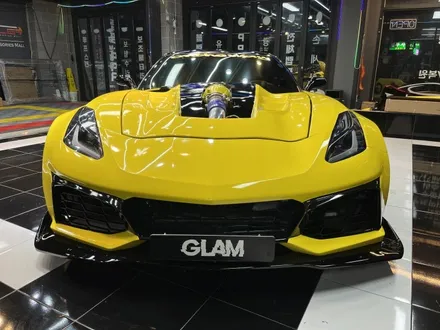 콜벳c7 글램(GLAM) 글래머스 펜시 옐로우 전체랩핑 / 광주, 성남, 용인, 수원