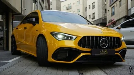 벤츠 CLA45 AMG 타이니봇 메탈 페인트 옐로우 전체랩핑! 남양주 구리 하남 다산 고광택 랩핑 글로시!! / 남양주