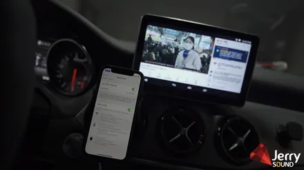 벤츠 X156 GLA45 AMG 안드로이드 시스템과 브로딧거치대