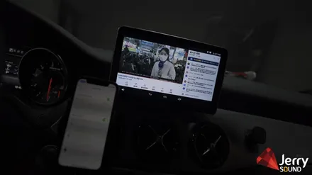 벤츠 X156 GLA45 AMG 안드로이드 시스템과 브로딧거치대