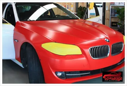 안성랩핑/평택랩핑 BMW 528i 반무광 레드 전체랩핑 시공 현장 / 안성시 원곡면