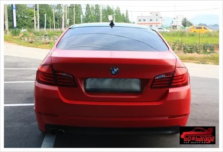 안성랩핑/평택랩핑 BMW 528i 반무광 레드 전체랩핑 시공 현장 / 안성시 원곡면