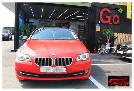 안성랩핑/평택랩핑 BMW 528i 반무광 레드 전체랩핑 시공 현장 / 안성시 원곡면