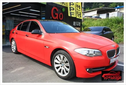안성랩핑/평택랩핑 BMW 528i 반무광 레드 전체랩핑 시공 현장 / 안성시 원곡면