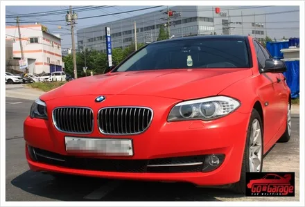안성랩핑/평택랩핑 BMW 528i 반무광 레드 전체랩핑 시공 현장 / 안성시 원곡면